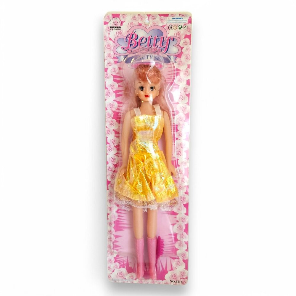 Huida Toy Betty Beauty Set Fashion Clone Doll Strawberry Blond Yellow Dress 11"